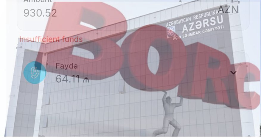 Qapını açmayan vətəndaşa 930 manat su borcu yazılıb/Yenilənib Qapını açmayan vətəndaşa 930 manat su borcu yazılıb/Yenilənib