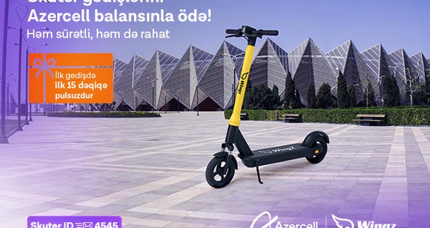 Azercell ilə şəhərdaxili mikromobillikdə yeni mərhələ Azercell ilə şəhərdaxili mikromobillikdə yeni mərhələ