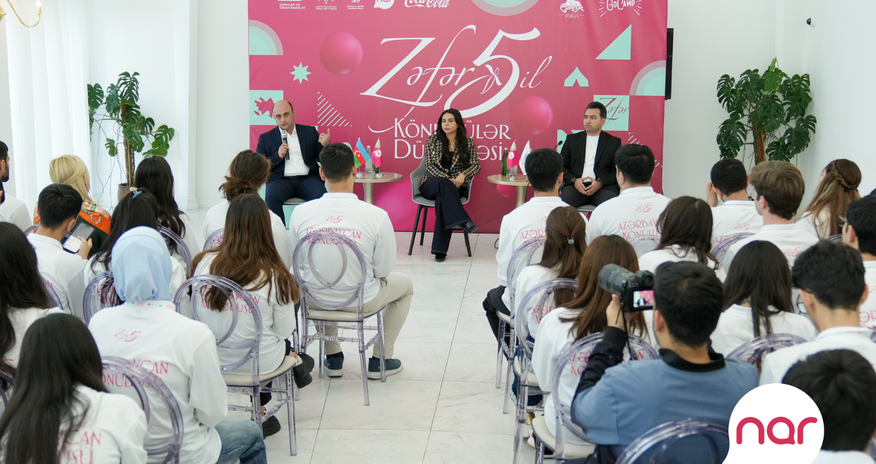 “Nar” Zəfərin 5 illiyini könüllü gənclərə özəl silsilə tədbirlərlə qeyd etdi “Nar” Zəfərin 5 illiyini könüllü gənclərə özəl silsilə tədbirlərlə qeyd etdi