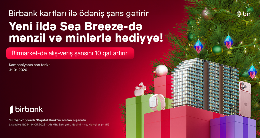 Pay with Birbank cards for a chance to win an apartment at Sea Breeze Pay with Birbank cards for a chance to win an apartment at Sea Breeze