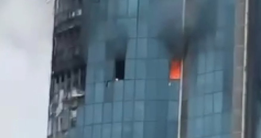 Drone strike hits Grozny-City business centre Drone strike hits Grozny-City business centre