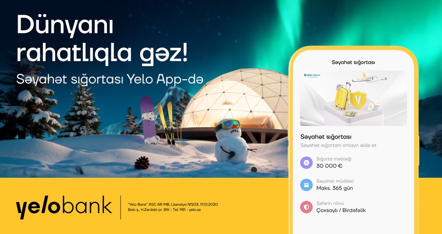 Səyahətə hazırlaşanlar üçün Yelo App-də rahat həllər! Səyahətə hazırlaşanlar üçün Yelo App-də rahat həllər!