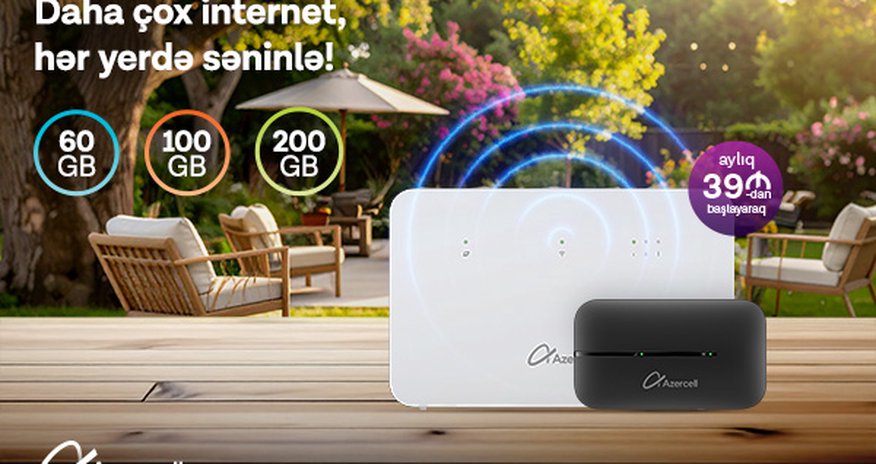 Оставайтесь онлайн с решениями «MiFi» и «Wi-Fi» от Azercell! Оставайтесь онлайн с решениями «MiFi» и «Wi-Fi» от Azercell!