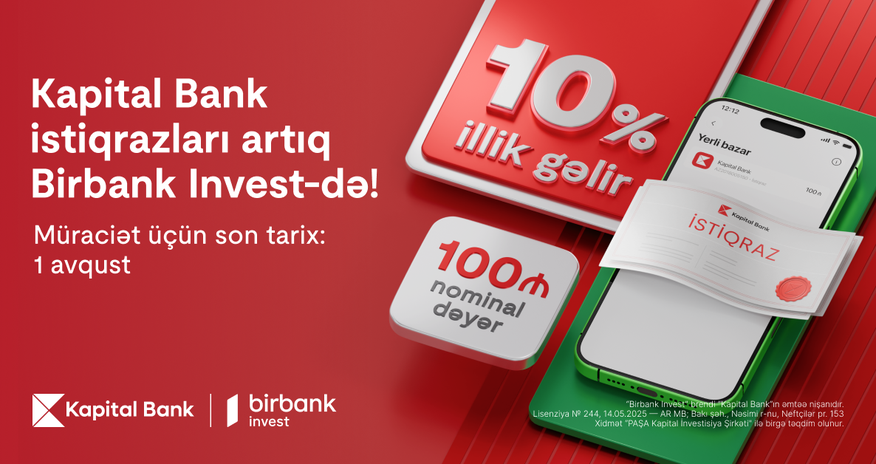 Kapital Bank opens bond subscription: Invest with a 10% annual return Kapital Bank opens bond subscription: Invest with a 10% annual return