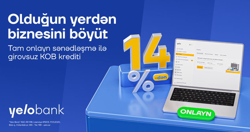 Online business loans of up to 300,000 manats with no collateral and no bank visits! Online business loans of up to 300,000 manats with no collateral and no bank visits!