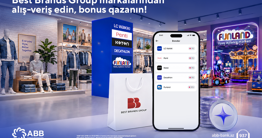 “LC Waikiki”, “Koton”, “Decathlon” və digər brendləri birləşdirənloyallıq sistemi indi ABB mobile-da “LC Waikiki”, “Koton”, “Decathlon” və digər brendləri birləşdirənloyallıq sistemi indi ABB mobile-da