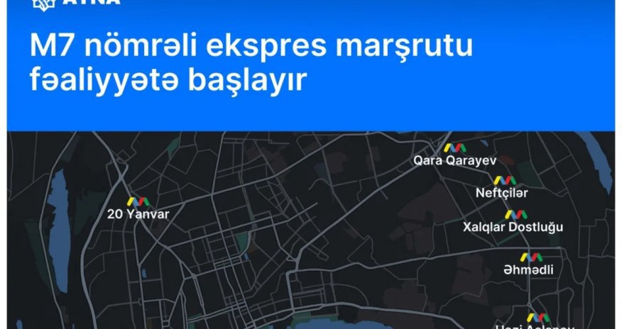 В Баку запускается новый экспресс-маршрут М7 для разгрузки метро В Баку запускается новый экспресс-маршрут М7 для разгрузки метро
