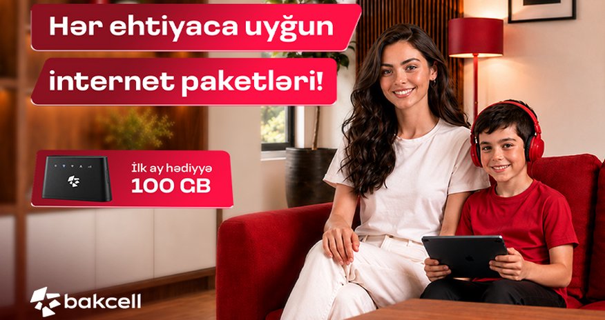 Купите Wi-Fi-модем от Bakcell и получите первую абонентскую плату в подарок Купите Wi-Fi-модем от Bakcell и получите первую абонентскую плату в подарок