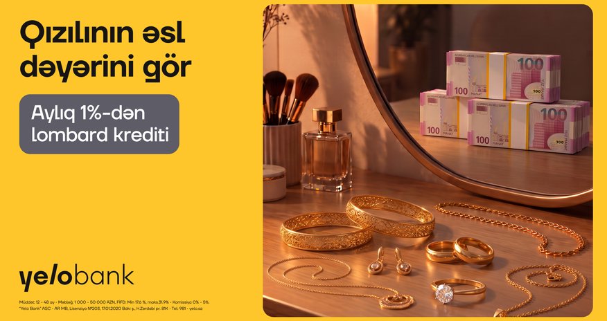 Yelo Bank offers gold owners loans starting from 1% monthly! Yelo Bank offers gold owners loans starting from 1% monthly!