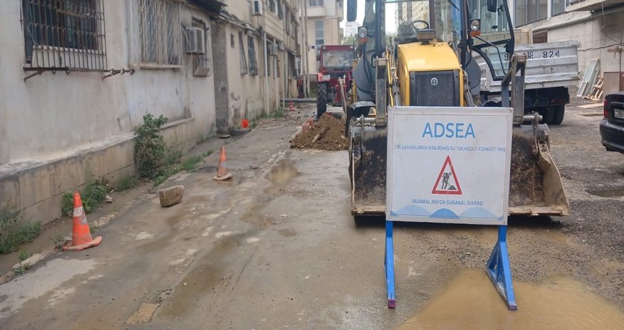 Yasamalda içməli su xəttində qəza baş verib Yasamalda içməli su xəttində qəza baş verib